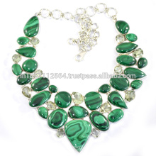 Malachite &amp; Améthyste verte avec bijoux faits à la main en argent sterling 925